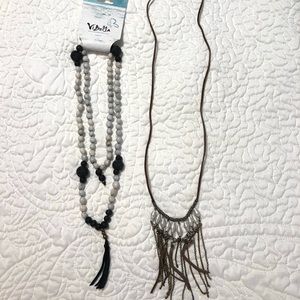 ViBella Handmade by Artisans Diffuser Necklace and Grace Leather Necklace Bundle